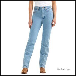 Slim Fit High Rise Denim Jeans Classic Western Style Tapered Leg